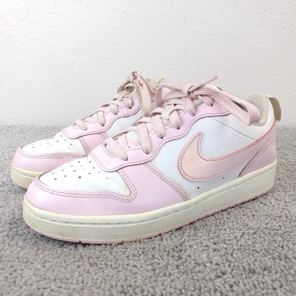Nike Other - Nike Court Borough Low 2 Youth Girls Size 5Y Shoes DQ0492-100 White Pink Foam